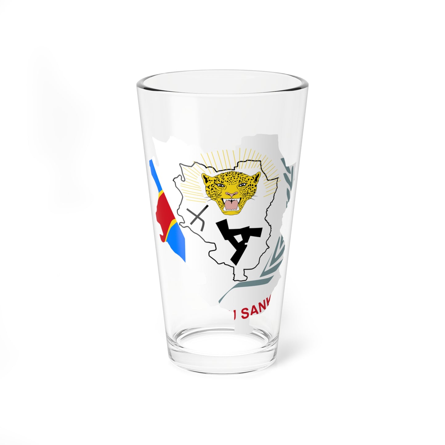 Flag map of Sankuru Province DRC (Congo) Pint Glass 16oz