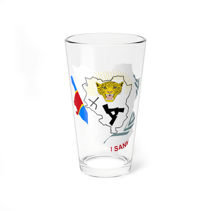 Flag map of Sankuru Province DRC (Congo) Pint Glass 16oz
