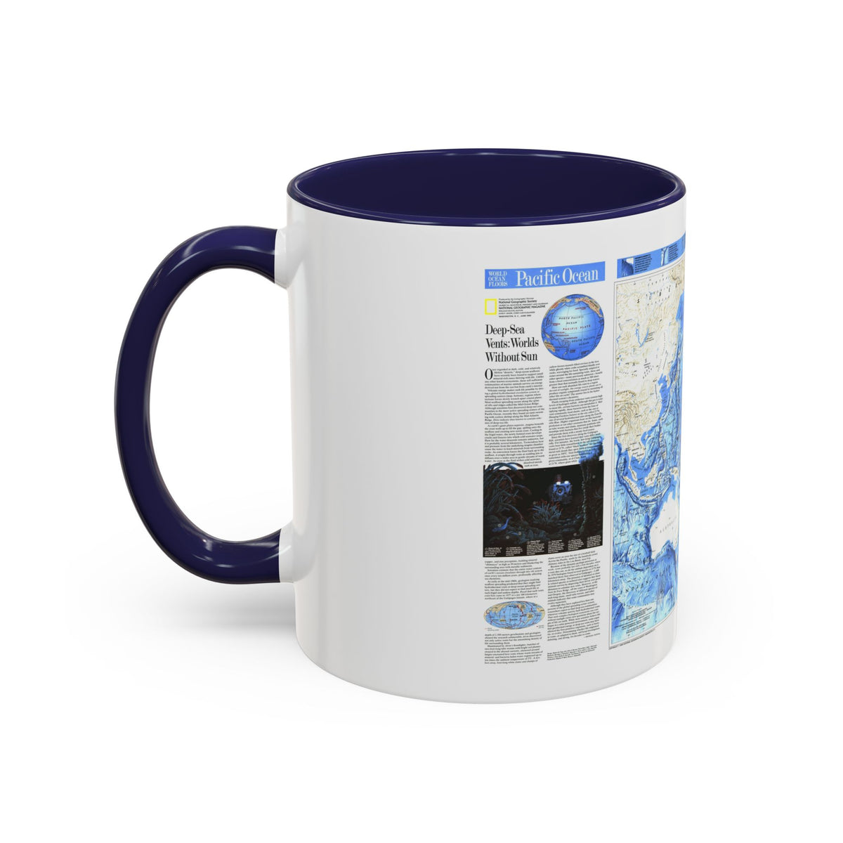 Pacific Ocean (1992) (Map) Accent Coffee Mug