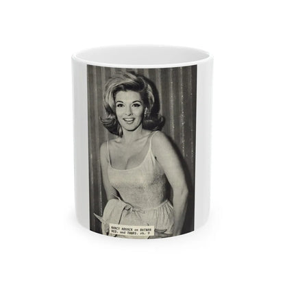 Nancy Kovack #37 (Vintage Female Icon) White Coffee Mug-11oz-Go Mug Yourself