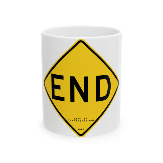 NYCDOT W14-5 (New York) (Road Sign) White Coffee Mug