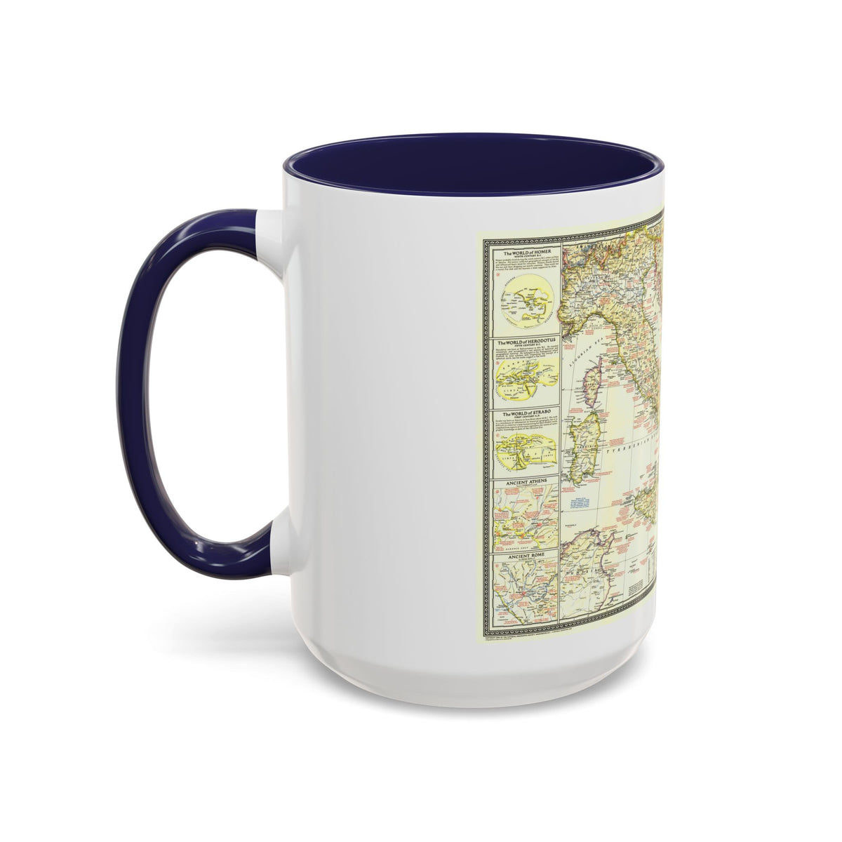 Mediterranean - Classical Lands (1949) (Map) Accent Coffee Mug
