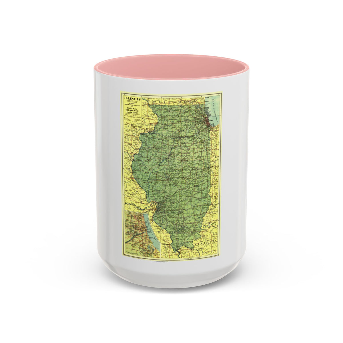 USA - Illinois (1931) (Map) Accent Coffee Mug