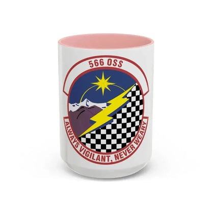 566th Operations Support Squadron (U.S. Air Force) Accent Coffee Mug 15oz Pink - Go Mug Yourself