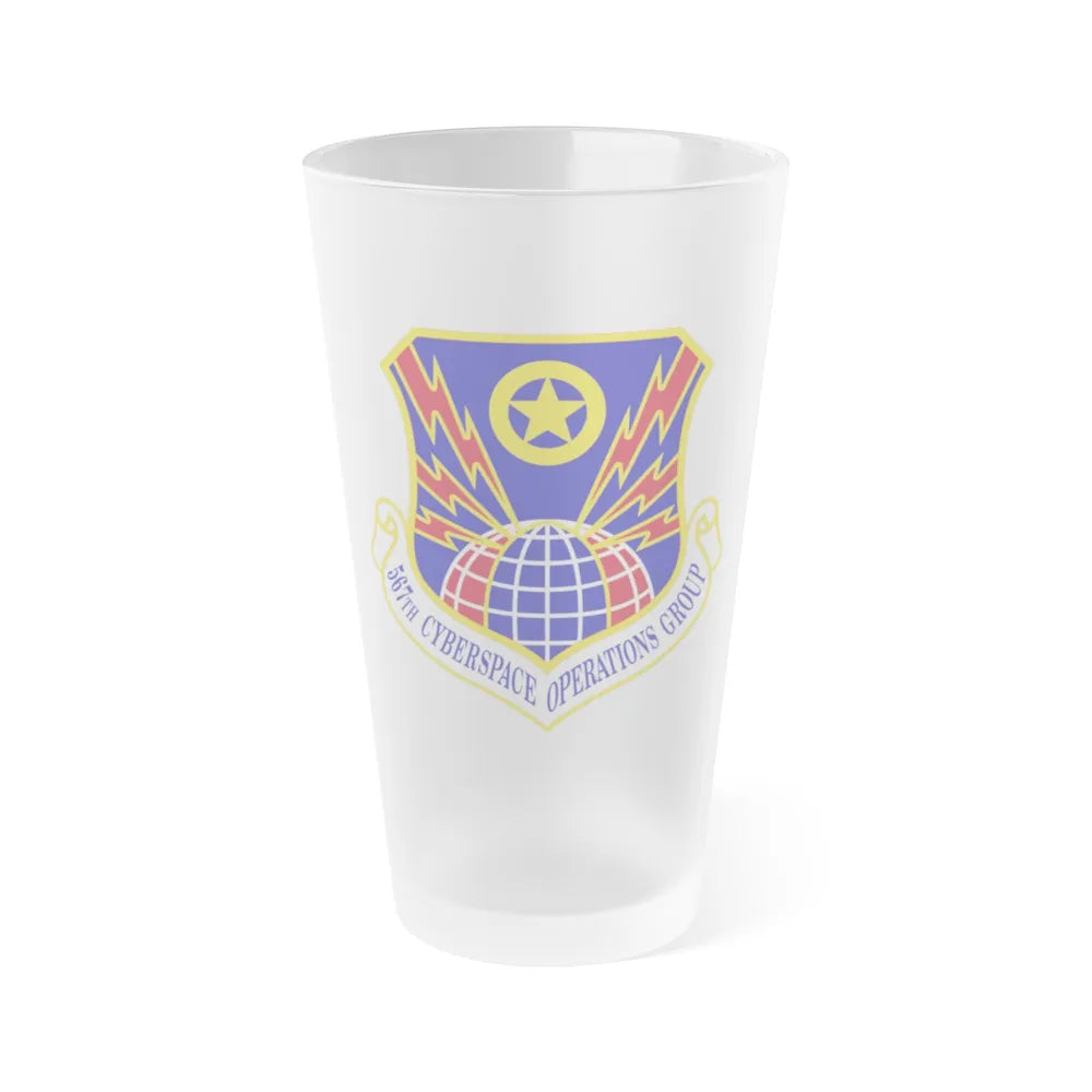 567 Cyberspace Operations Group ACC (U.S. Air Force) Frosted Pint Glass 16oz-16oz-Frosted-Go Mug Yourself