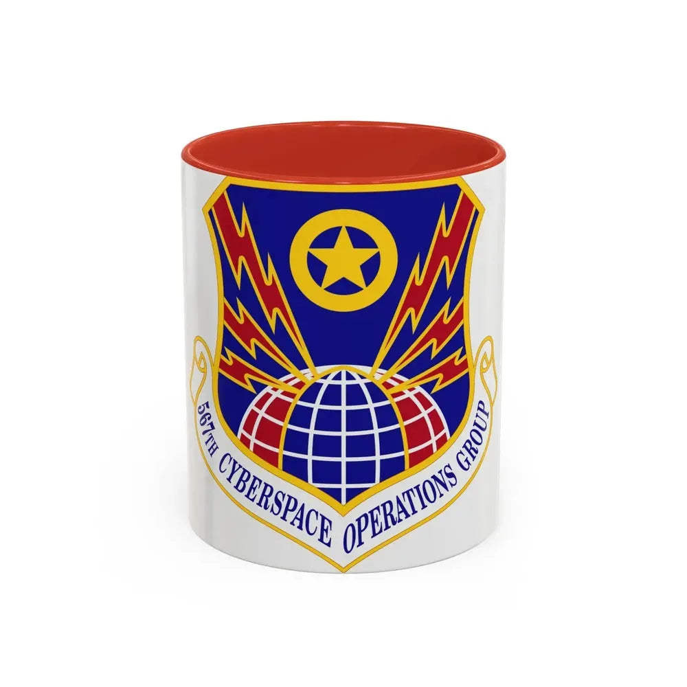 567 Cyberspace Operations Group ACC (U.S. Air Force) Accent Coffee Mug 11oz Red - Go Mug Yourself