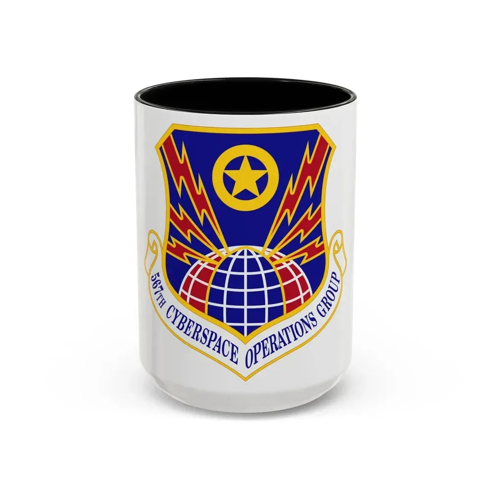 567 Cyberspace Operations Group ACC (U.S. Air Force) Accent Coffee Mug 15oz Black - Go Mug Yourself