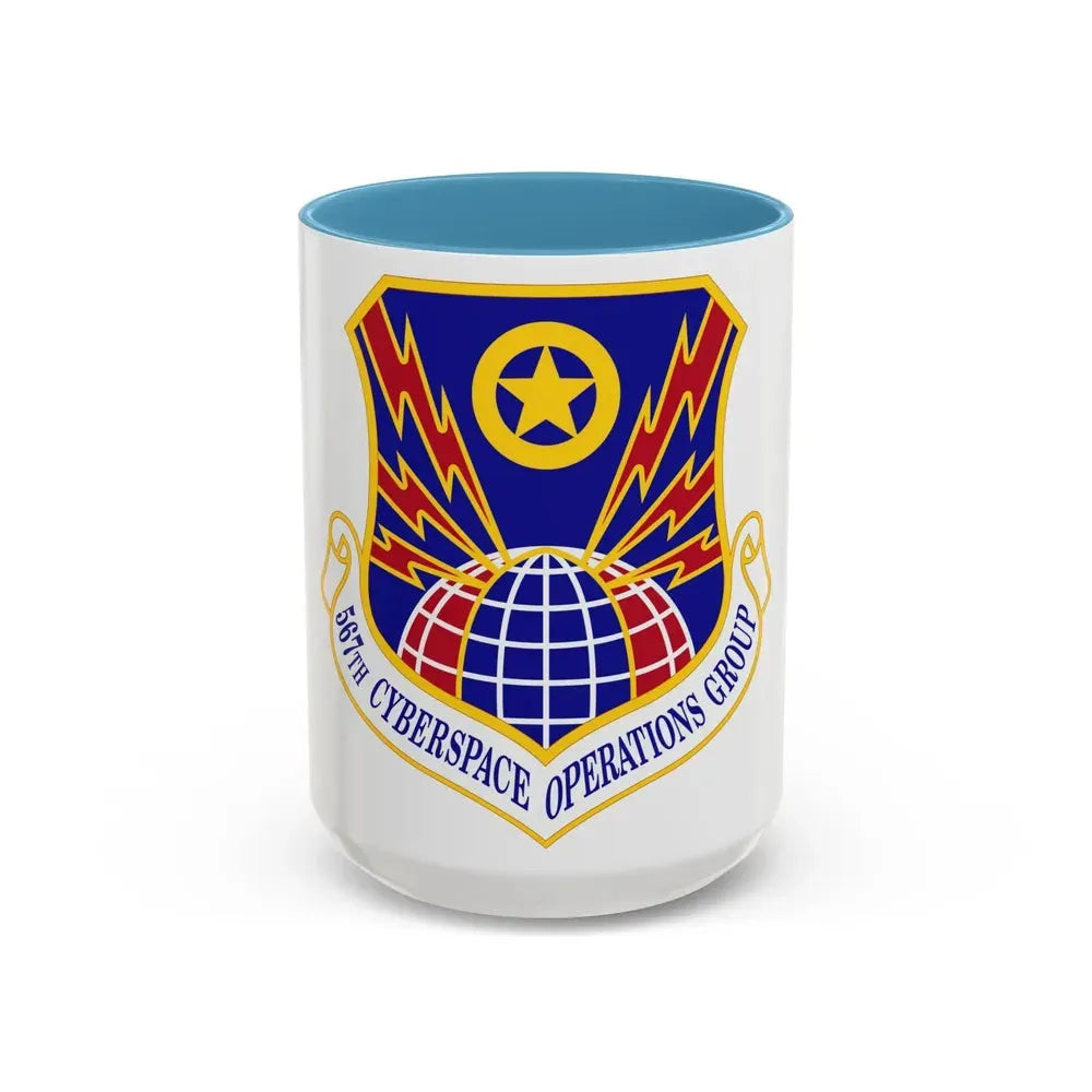 567 Cyberspace Operations Group ACC (U.S. Air Force) Accent Coffee Mug 15oz Light Blue - Go Mug Yourself