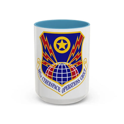 567 Cyberspace Operations Group ACC (U.S. Air Force) Accent Coffee Mug 15oz Light Blue - Go Mug Yourself