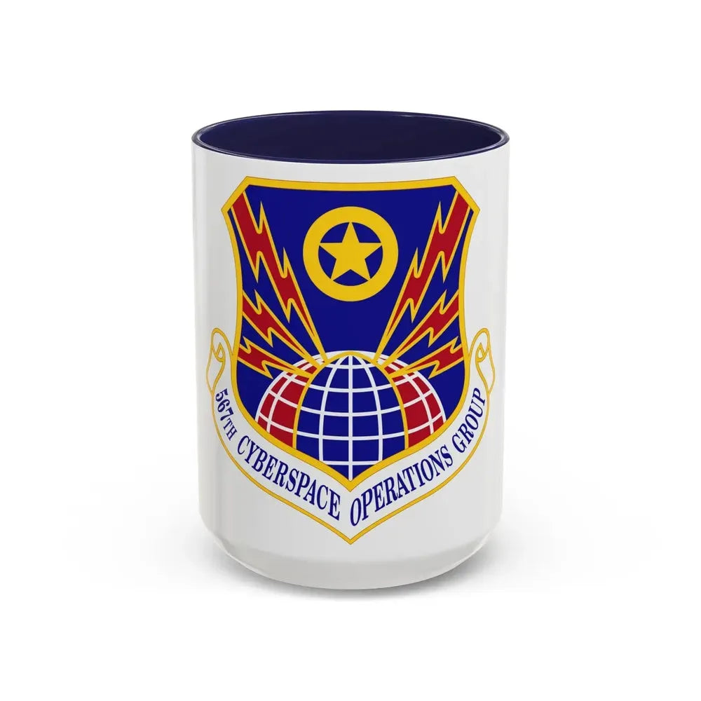 567 Cyberspace Operations Group ACC (U.S. Air Force) Accent Coffee Mug 15oz Navy - Go Mug Yourself