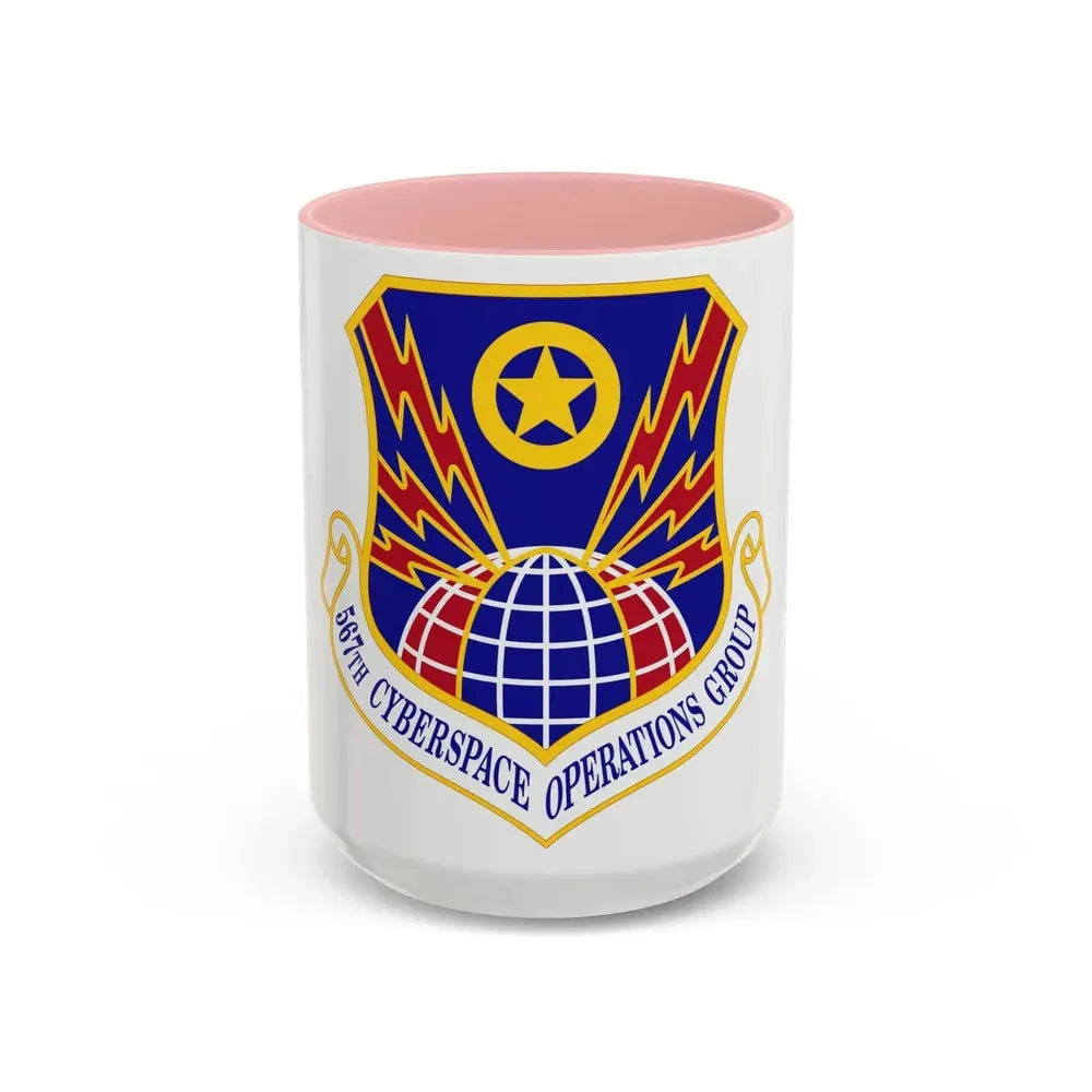 567 Cyberspace Operations Group ACC (U.S. Air Force) Accent Coffee Mug 15oz Pink - Go Mug Yourself