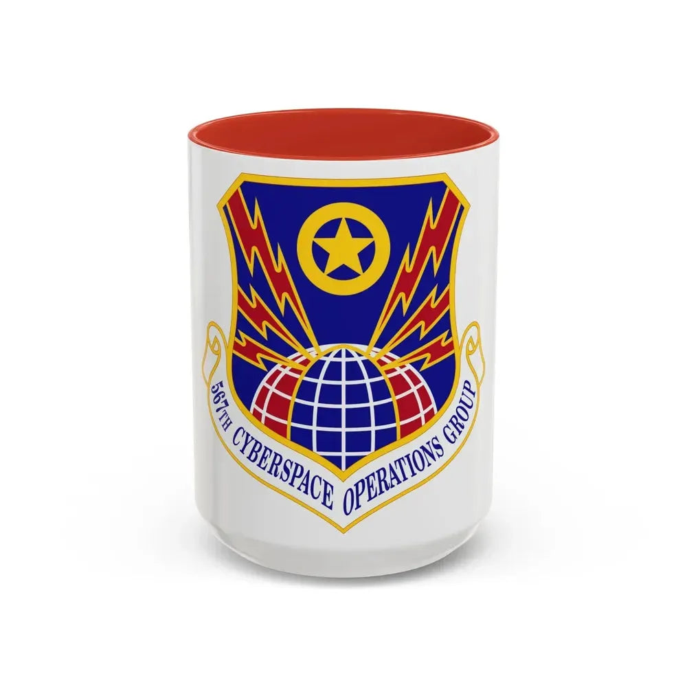 567 Cyberspace Operations Group ACC (U.S. Air Force) Accent Coffee Mug 15oz Red - Go Mug Yourself