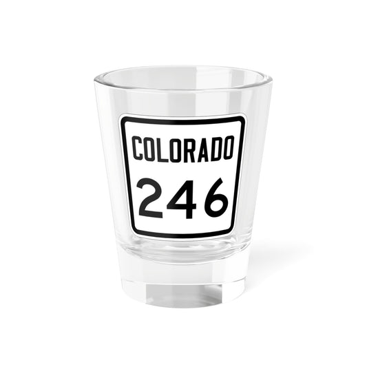 Colorado 246 1946 (Colorado) (Road Sign) Shot Glass 1.5oz-1.5oz-Go Mug Yourself