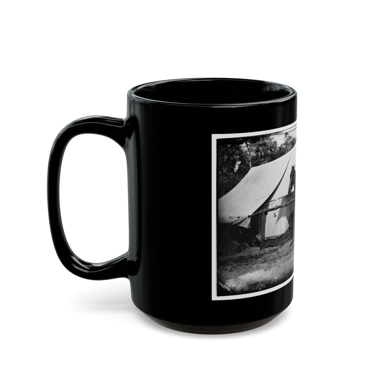 Morris Island, South Carolina. General Quincy A. Gillmore In Front Of His Tent (U.S. Civil War) Black Coffee Mug