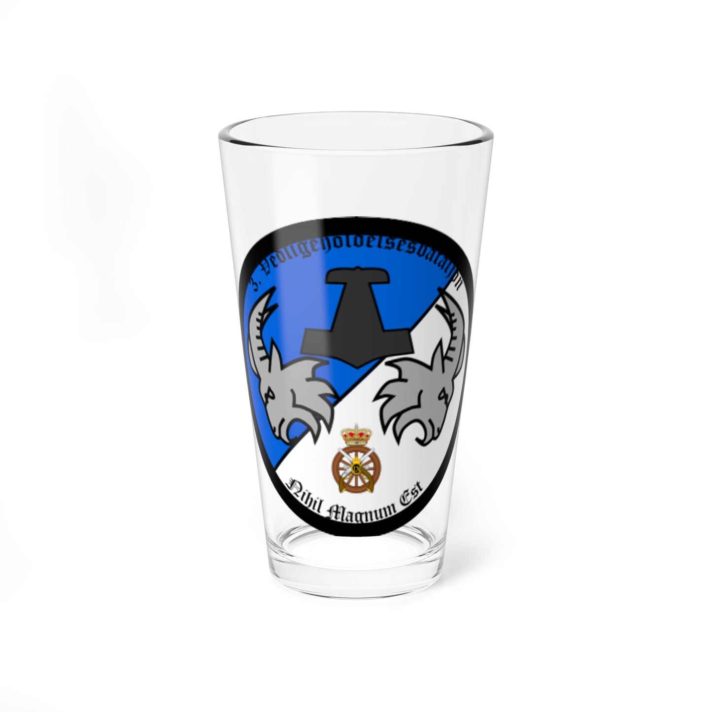 Emblem for the 2-III-TRR (Denmark) (Coat of Arms) Pint Glass 16oz