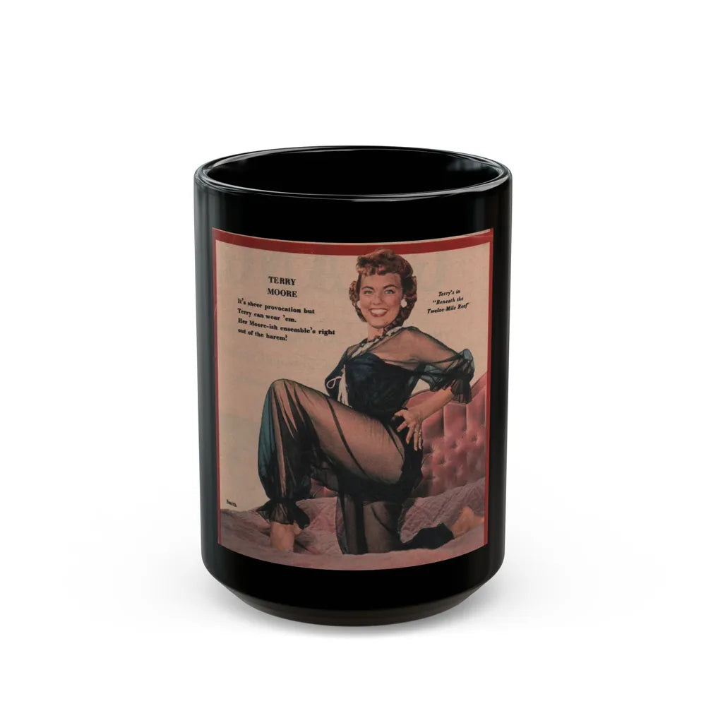 Terry Moore #590 - 4.5x4.5 Magazine Page Photo Clipping (Vintage Female Icon) Black Coffee Mug-15oz-Go Mug Yourself