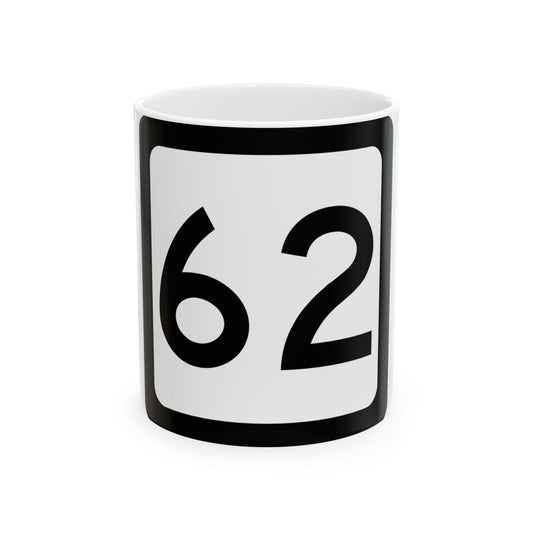 WV-62 (Virginia) (Road Sign) White Coffee Mug-11oz-Go Mug Yourself