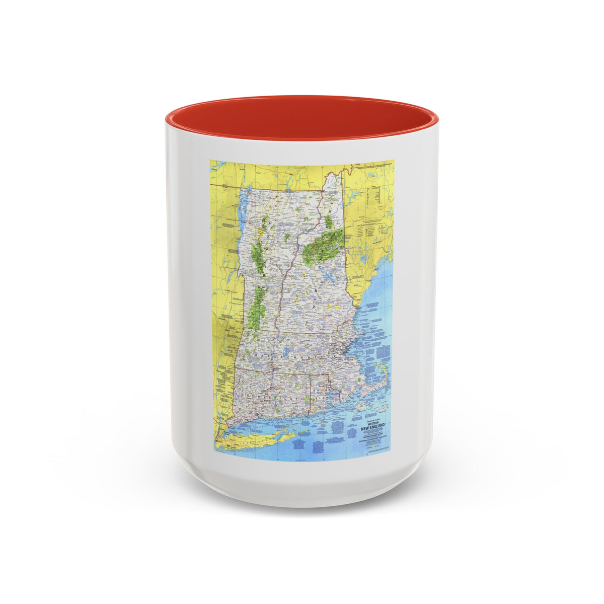 USA - Western New England 1 (1975) (Map) Accent Coffee Mug