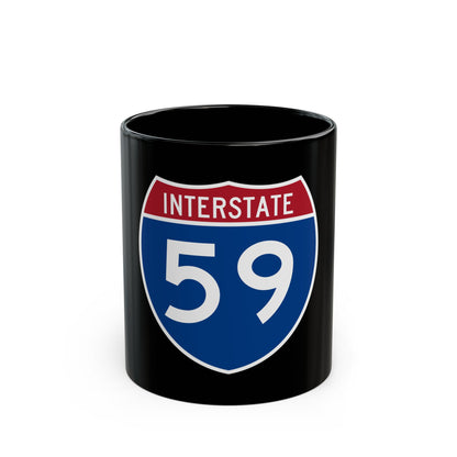 Flat highway marker for Interstate 59, blue with a red INTERSTATE header and the white route number 59.