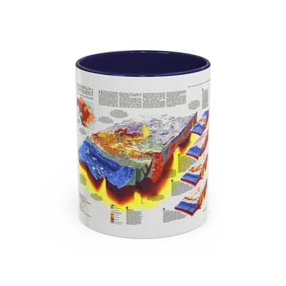 North America - The Shaping of a Continent (1985) (Map) Accent Coffee Mug
