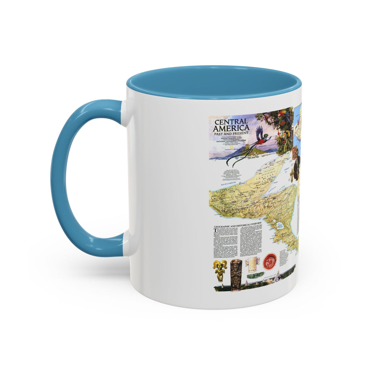 Central America Past and Present (1986) (Map) Accent Coffee Mug