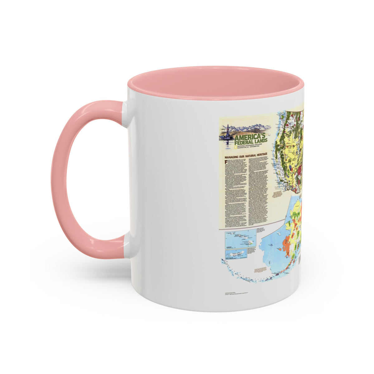 USA - America's Federal Lands (1982) (Map) Accent Coffee Mug