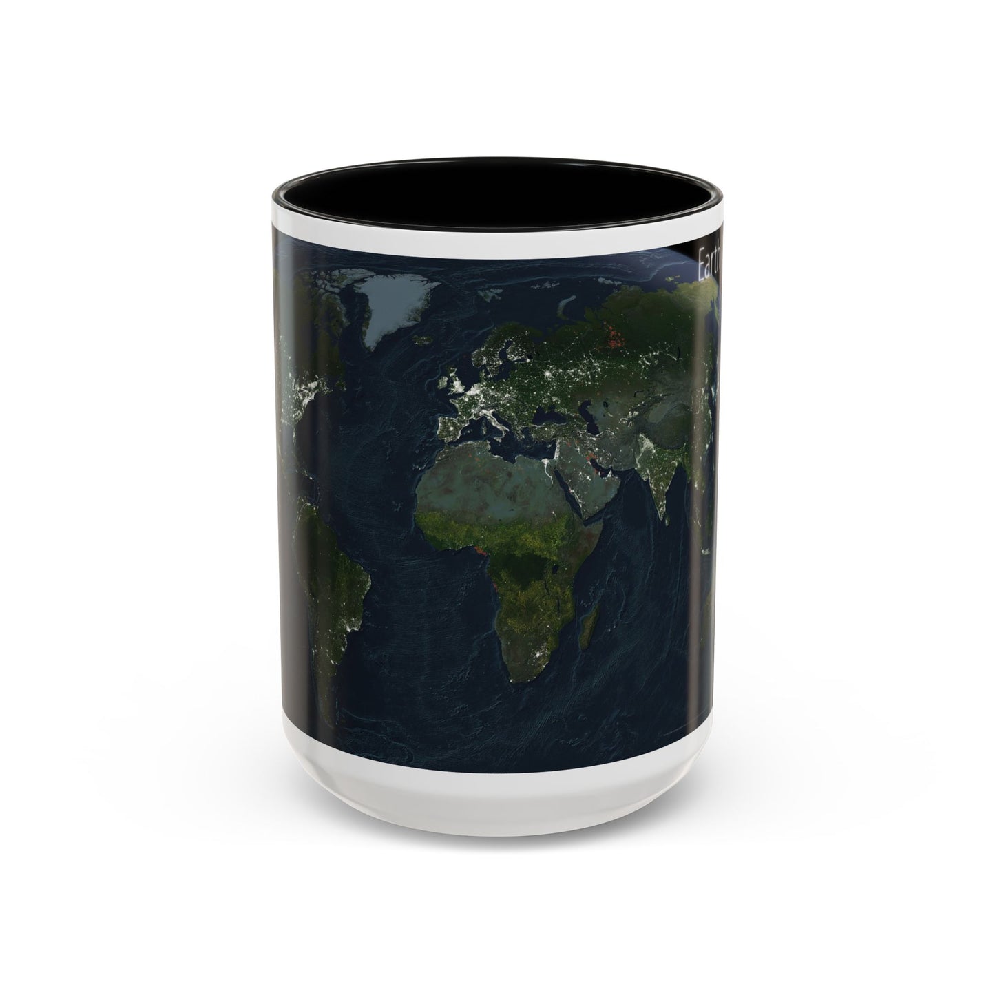 World Map - Earth at Night (2004) (Map) Accent Coffee Mug