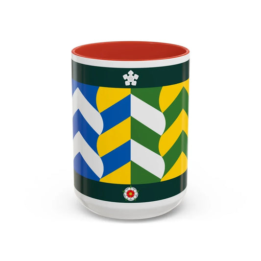 Flag of Cumbria UK - Accent Coffee Mug-15oz-Red-Go Mug Yourself