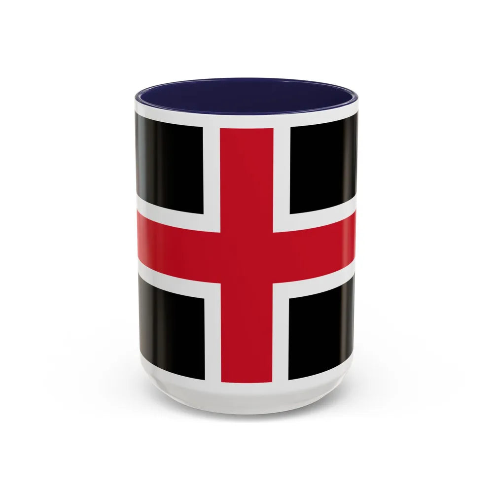 Flag of Durham UK - Accent Coffee Mug-15oz-Navy-Go Mug Yourself