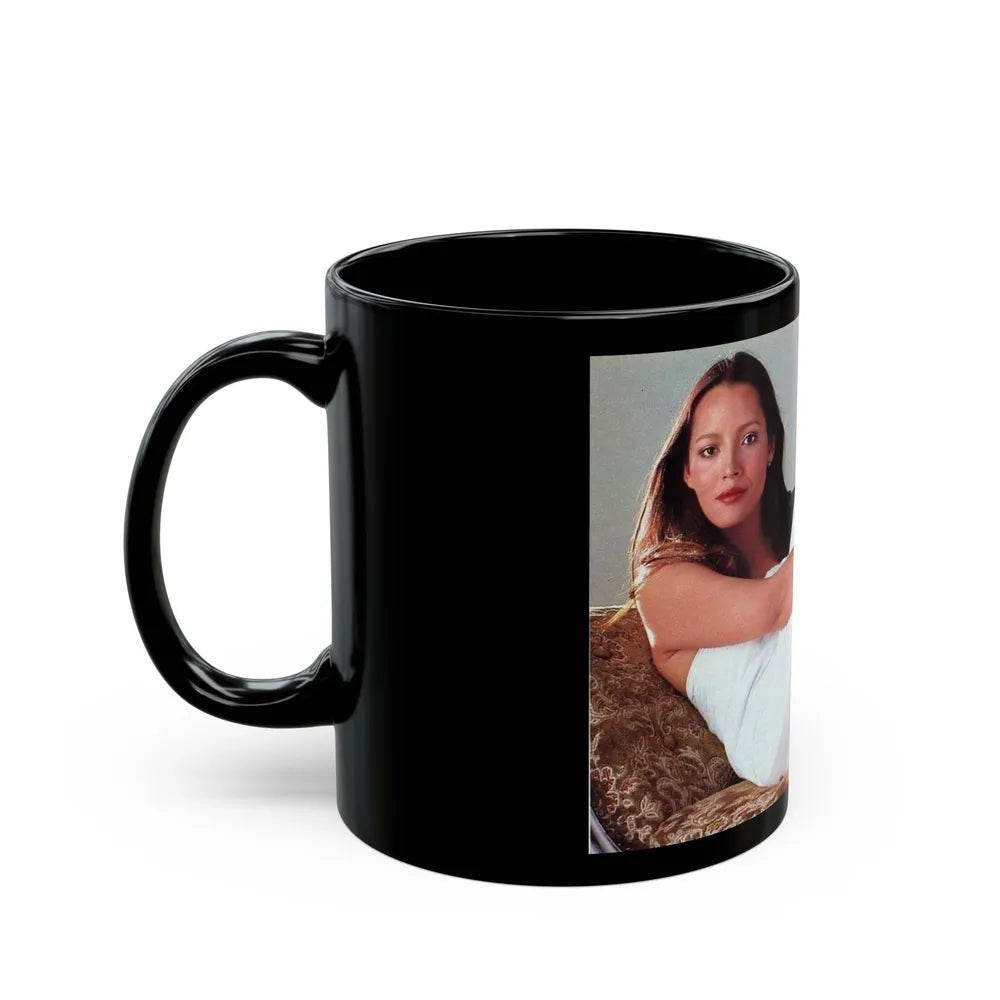 Barbara Carrera #124 (Vintage Female Icon) Black Coffee Mug-Go Mug Yourself