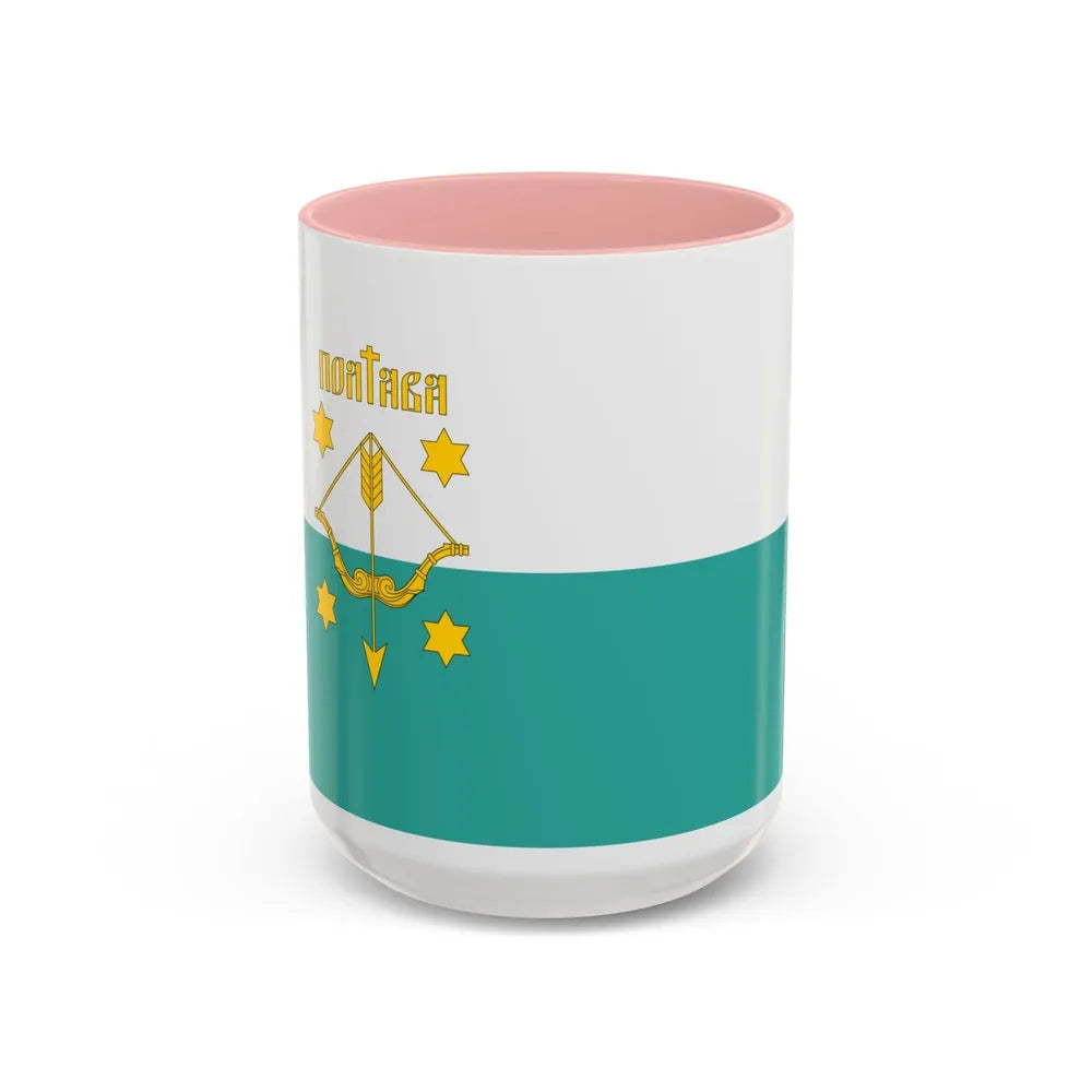 Flag of Poltava Ukraine - Accent Coffee Mug-15oz-Pink-Go Mug Yourself