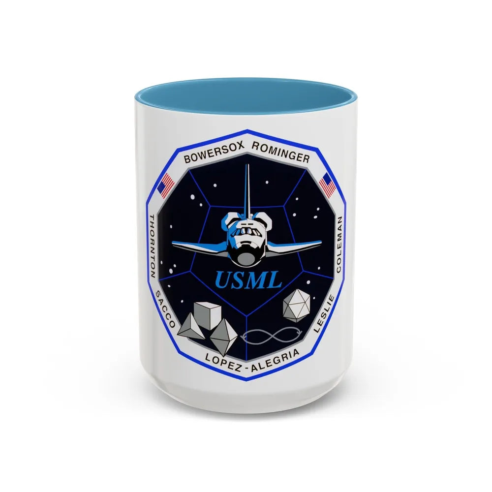 STS 73 (NASA) Accent Coffee Mug-15oz-Light Blue-Go Mug Yourself