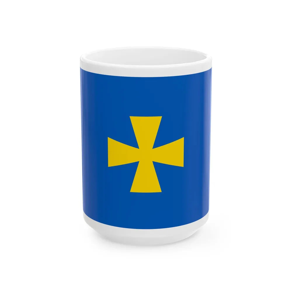 Flag of Poltava Oblast Ukraine - White Coffee Mug-15oz-Go Mug Yourself