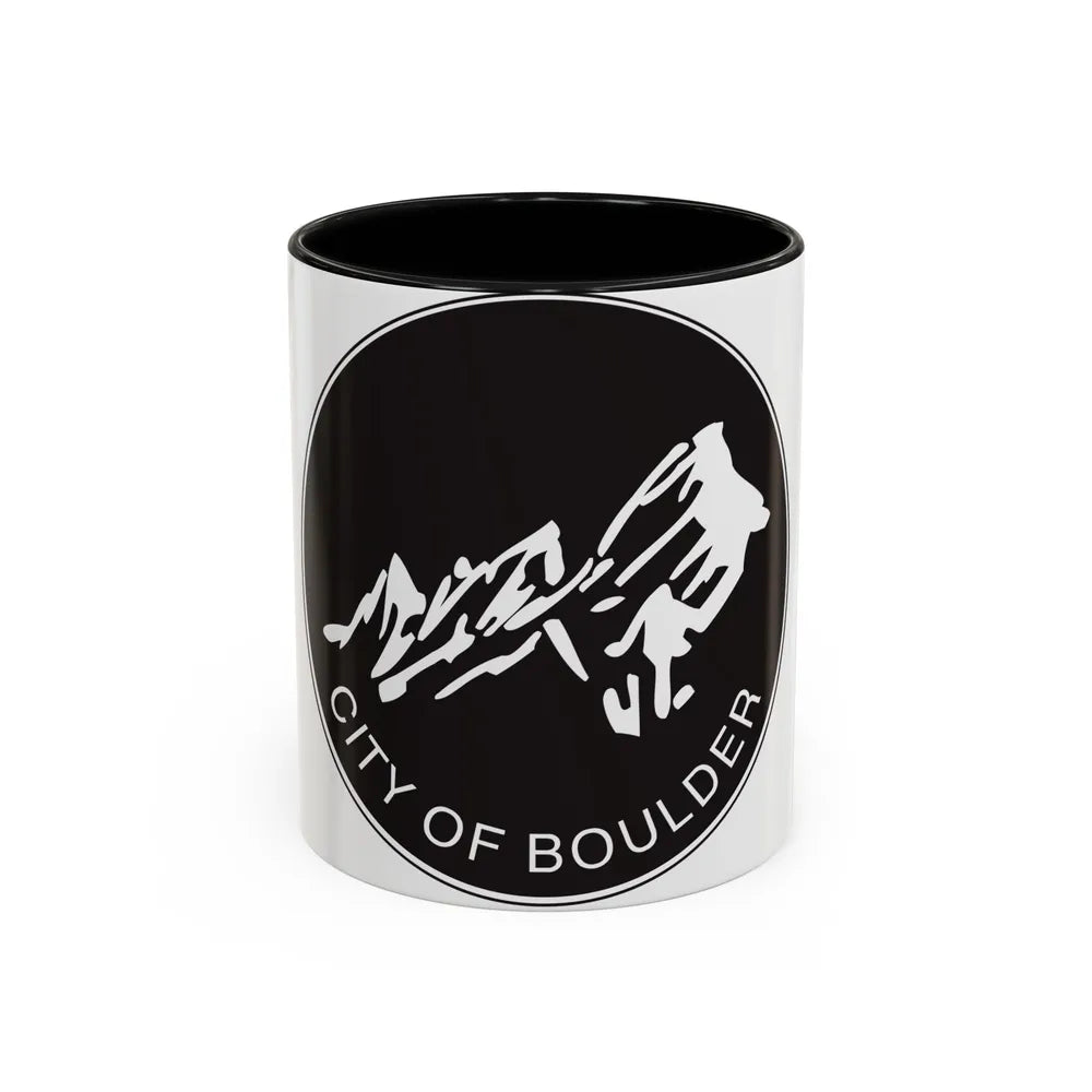 Seal of Boulder Colorado - Accent Coffee Mug-11oz-Black-Go Mug Yourself