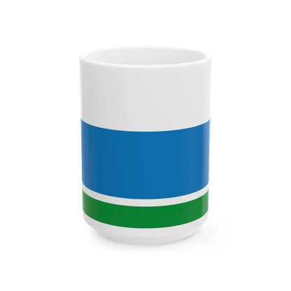 Flag of Sverdlovsk Oblast Russia - White Coffee Mug-15oz-Go Mug Yourself