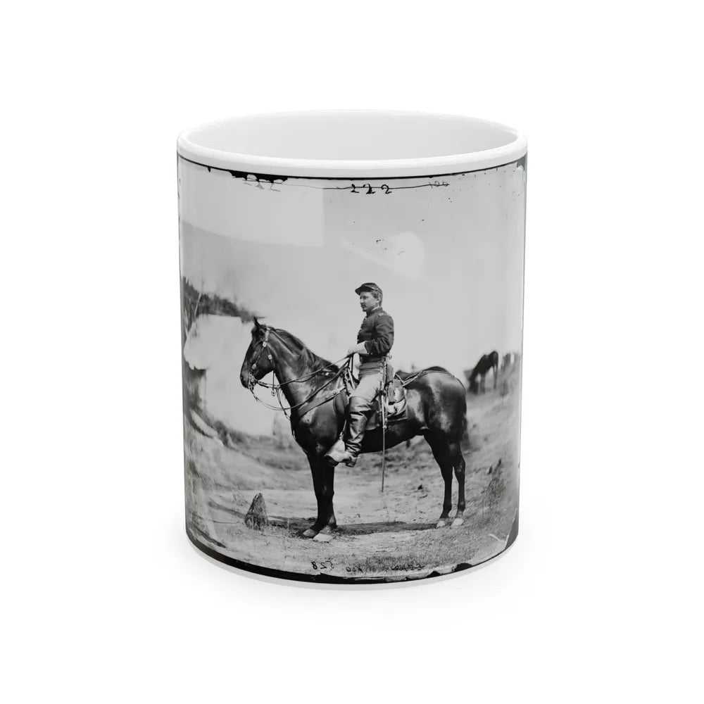 Falmouth, Va. Capt. Charles H. Howard, Aide To Gen. Oliver O. Howard, On Horseback At Army Of The Potomac Headquarters (U.S. Civil War) White Coffee Mug-11oz-Go Mug Yourself