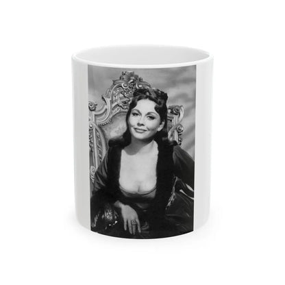 Hazel Court #21 (Vintage Female Icon) White Coffee Mug-11oz-Go Mug Yourself