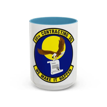 56th Contracting Squadron (U.S. Air Force) Accent Coffee Mug 15oz Light Blue - Go Mug Yourself
