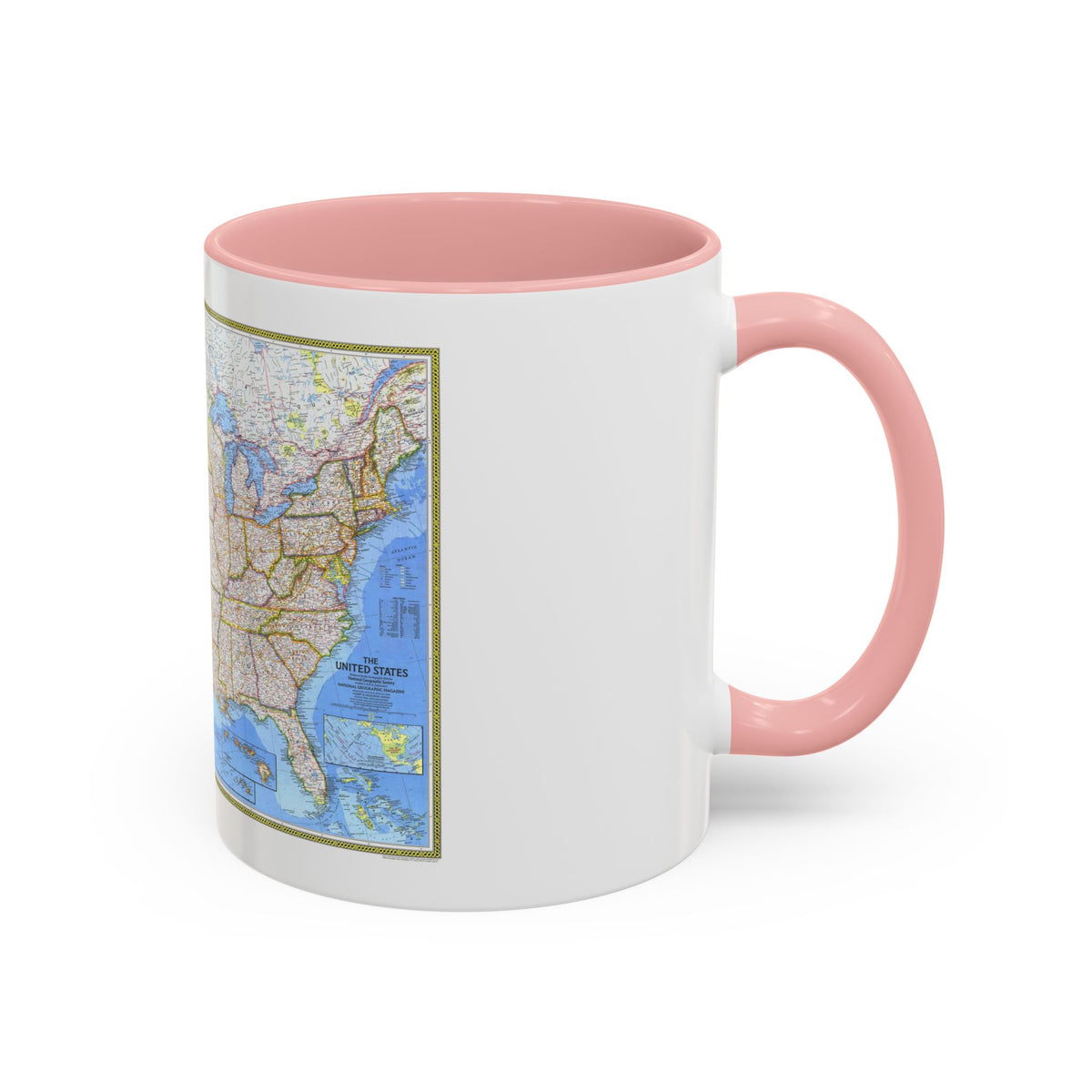 USA - The United States (1976) (Map) Accent Coffee Mug