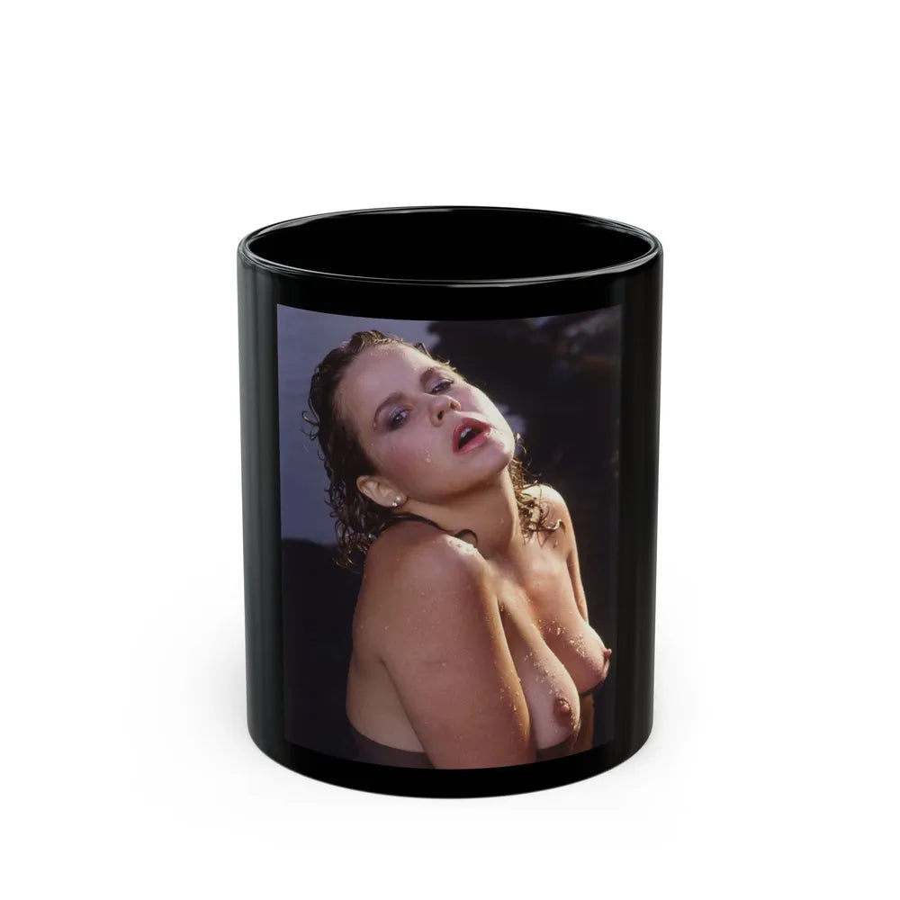 Linda Blair #252 - Topless (Vintage Female Icon) Black Coffee Mug-11oz-Go Mug Yourself