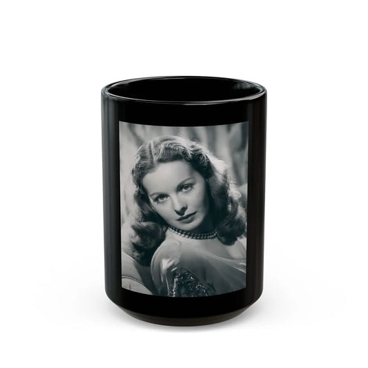 Jeanne Crain #97 (Vintage Female Icon) Black Coffee Mug-15oz-Go Mug Yourself