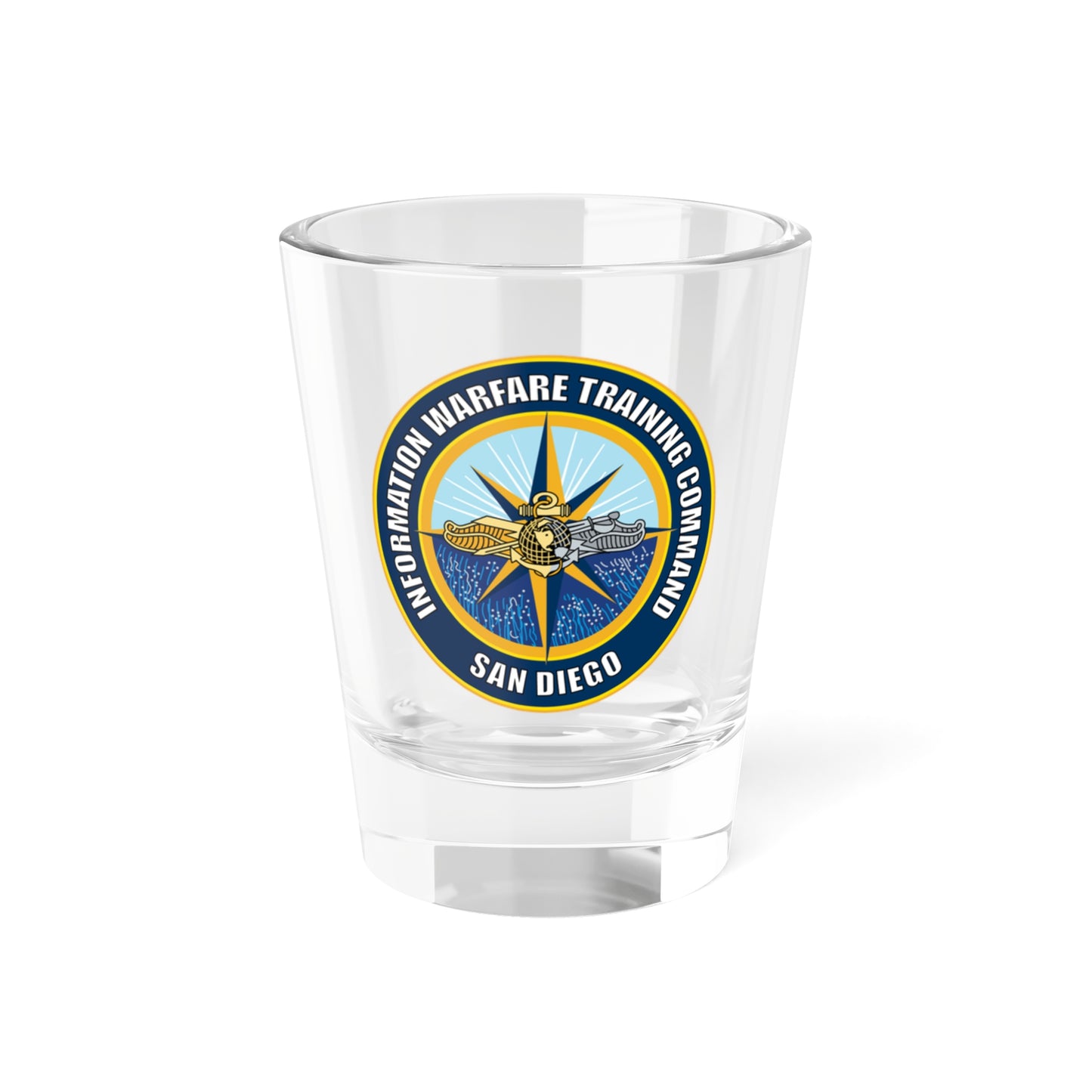 Verre à liqueur du commandement de la formation à la guerre de l'information de San Diego (US Navy) 1,5 oz