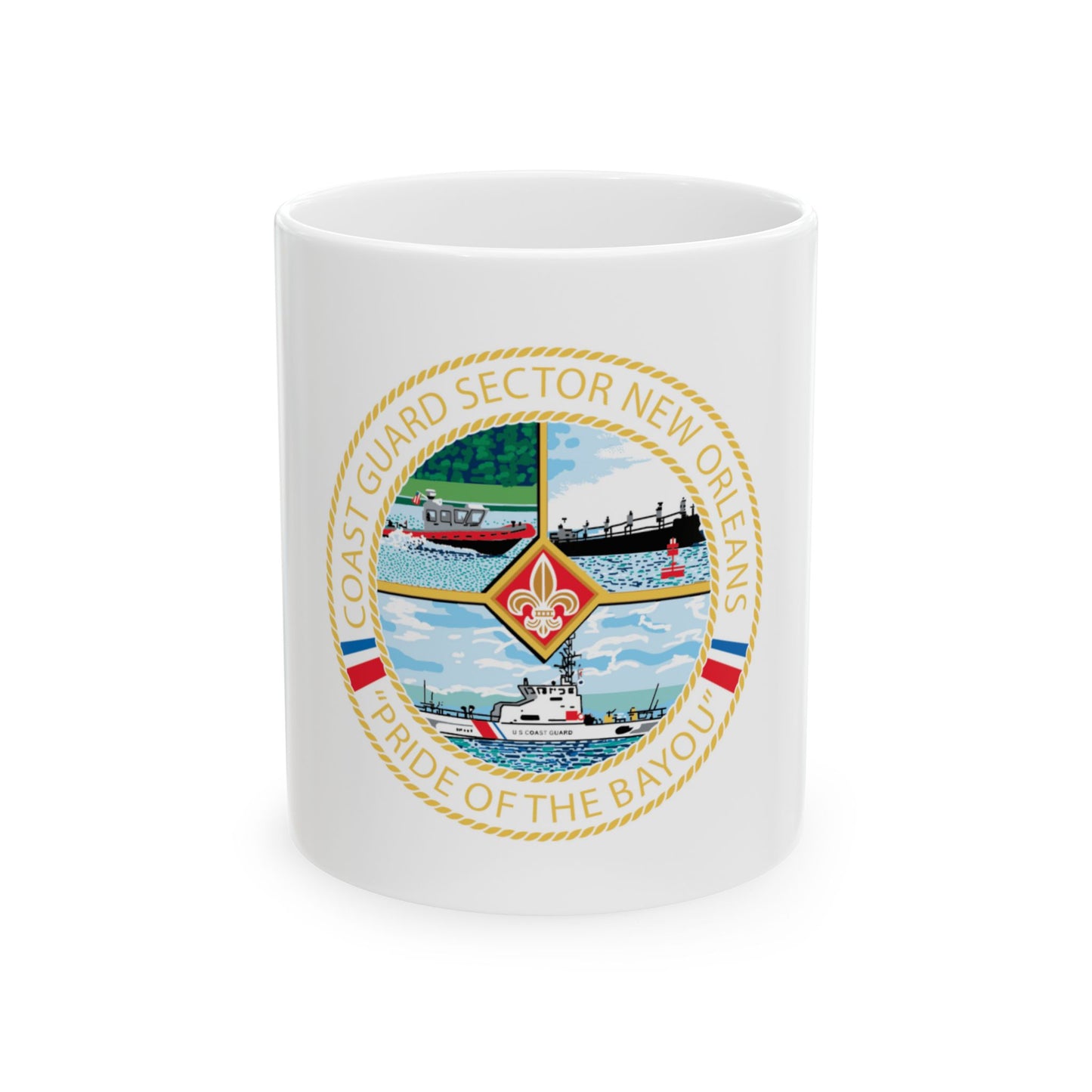 USCG Sector New Orleans   Pride of the Bayou (U.S. Coast Guard) White Coffee Mug