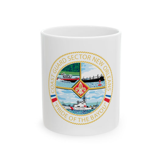 USCG Sector New Orleans   Pride of the Bayou (U.S. Coast Guard) White Coffee Mug