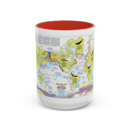 Great Whales, Migration and Range (1976) (Map) Accent Coffee Mug