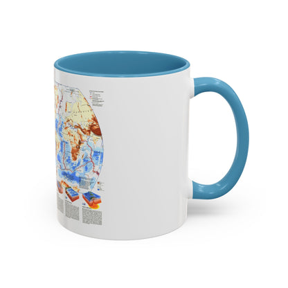 World Map - Earth's Dynamic Crust (1985) (Map) Accent Coffee Mug