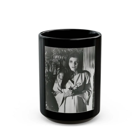 Katharine Ross #101 (Vintage Female Icon) Black Coffee Mug-15oz-Go Mug Yourself