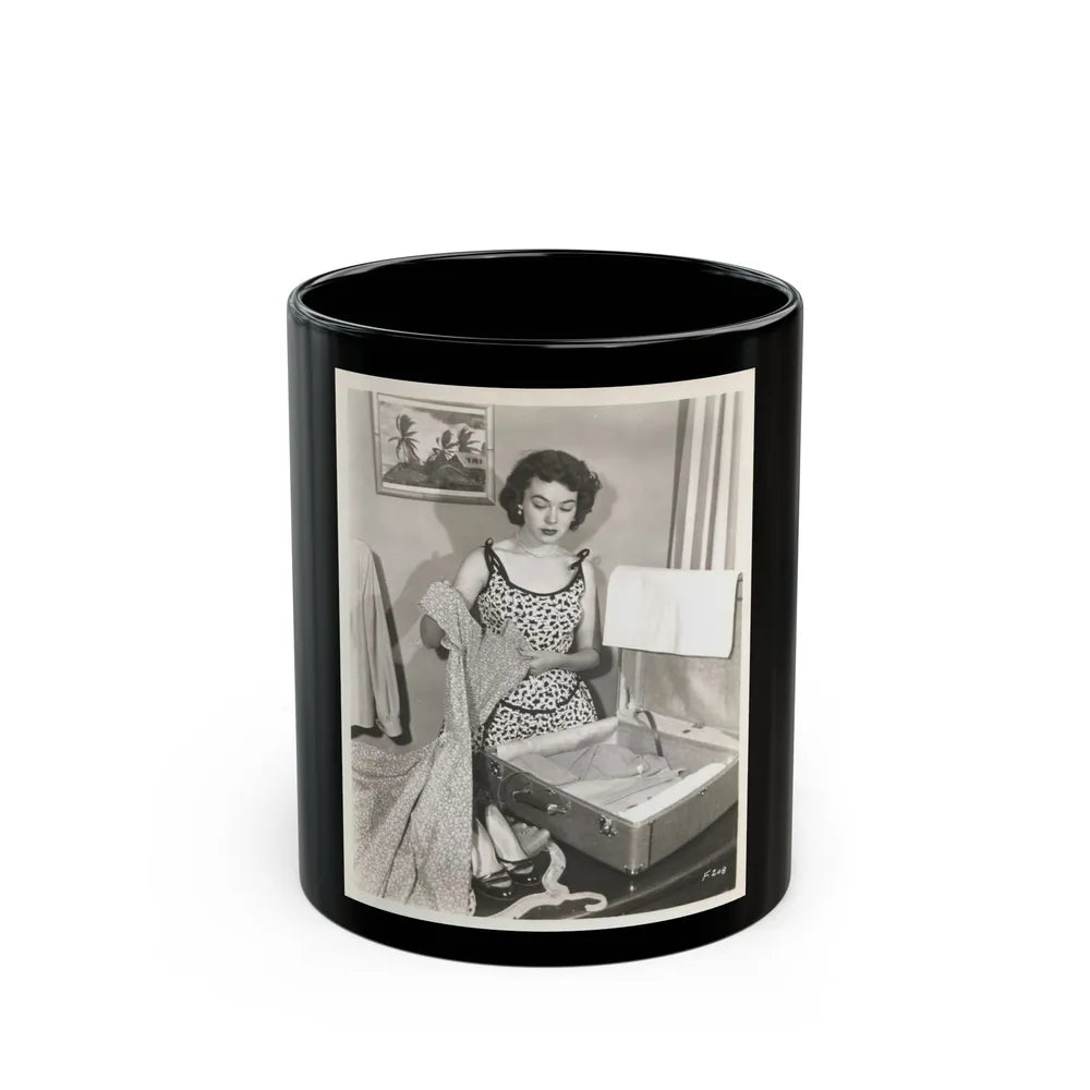 Barbara Rush #247 (Vintage Female Icon) Black Coffee Mug-11oz-Go Mug Yourself