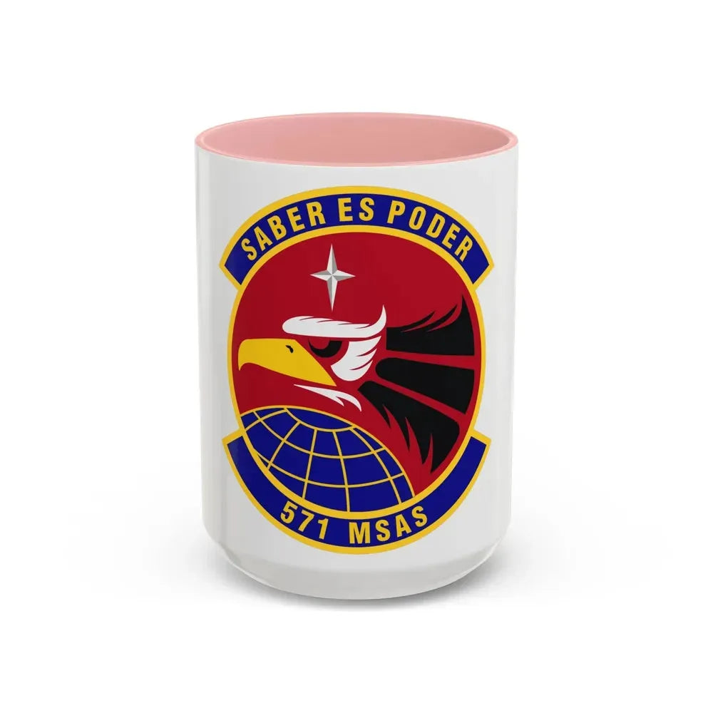 571st Mobility Support Advisory Squadron (U.S. Air Force) Accent Coffee Mug 15oz Pink - Go Mug Yourself