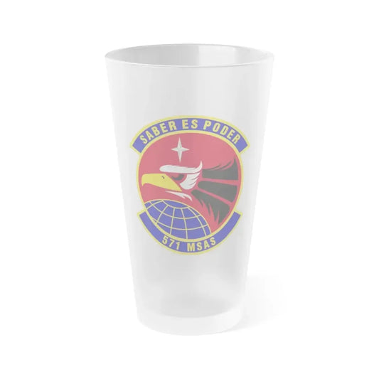 571st Mobility Support Advisory Squadron (U.S. Air Force) Frosted Pint Glass 16oz 16oz Frosted - Go Mug Yourself